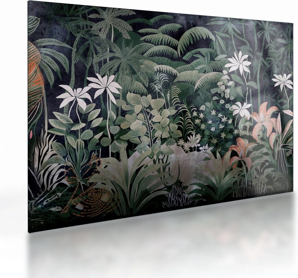 Üveg kép - Festett dzsungel minta (70x50 cm)
