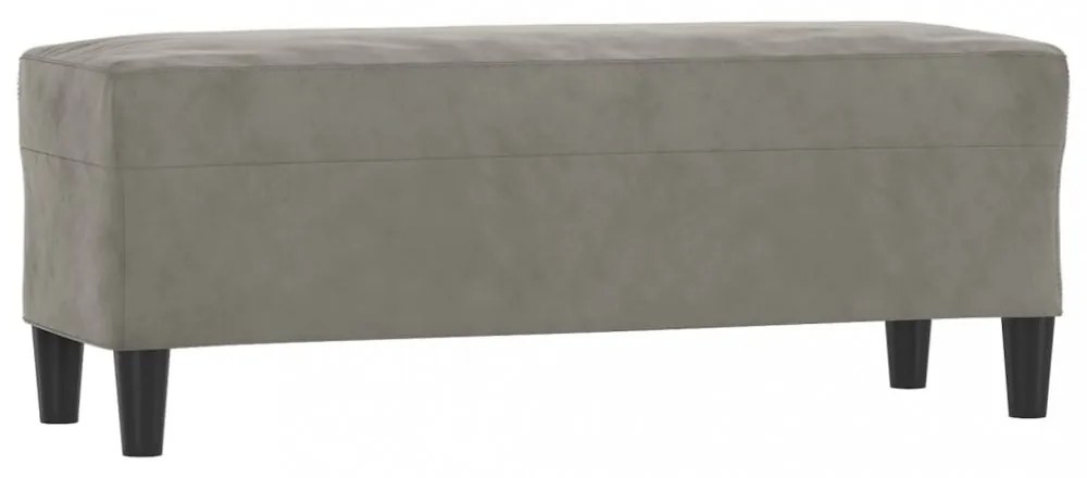 világosszürke bársony pad 100 x 35 x 41 cm