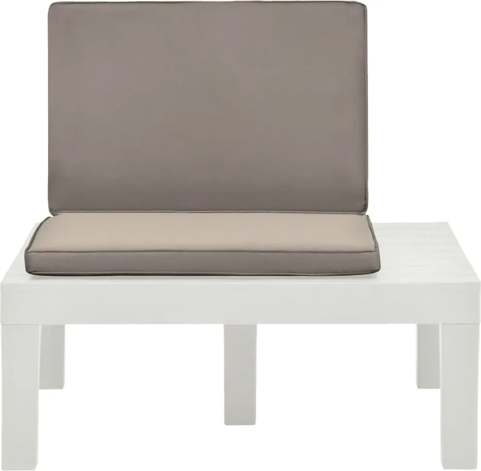 vidaXL fehér műanyag kerti pihenőszék párnával