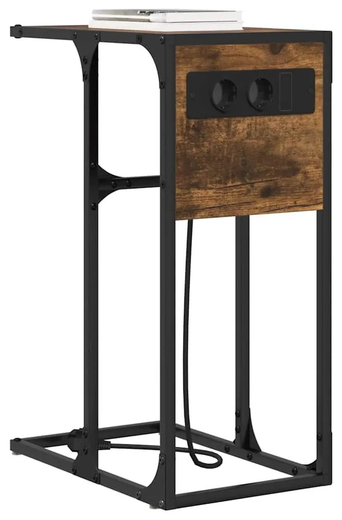 Éjjeli asztal Füstölt tölgy Faanyag