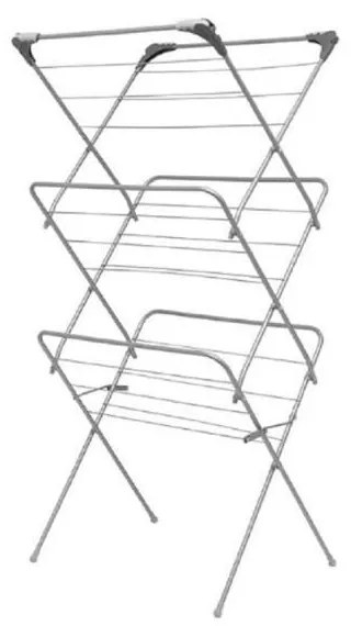 Ezüstszínű háromszintes ruhaszárító állvány - Addis