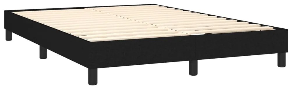 fekete szövet rugós és LED-es ágy matraccal 140x190 cm