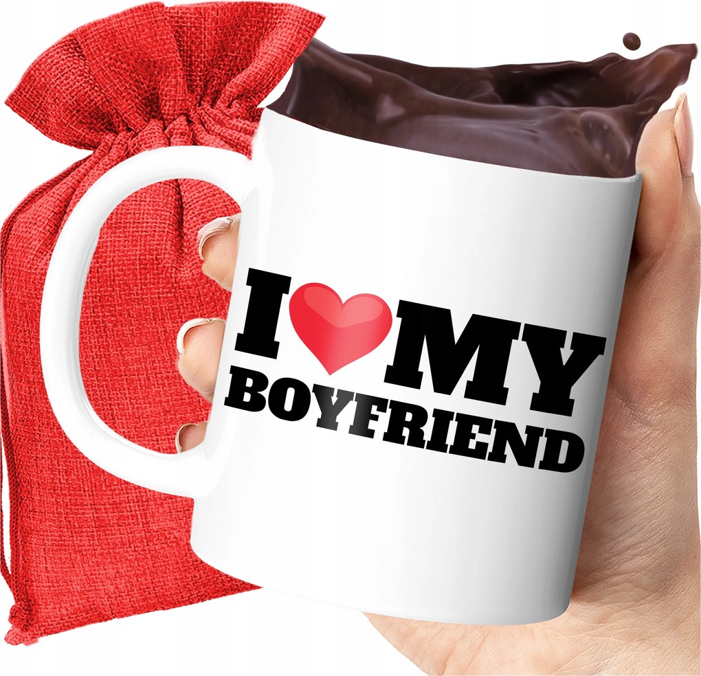Nyomott Mintás Bögre És Love My Boyfriend Neki Valentin Napi Ajándék