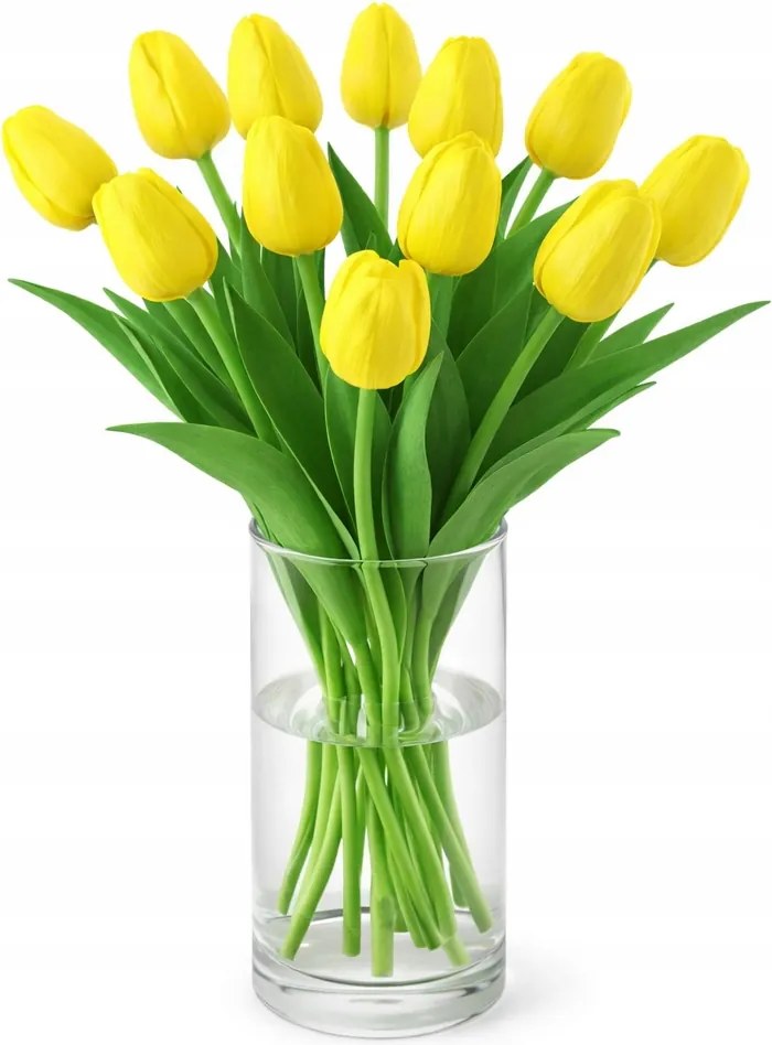Szilikon Tulipánok sárga csokor élő művirág nád 12 db