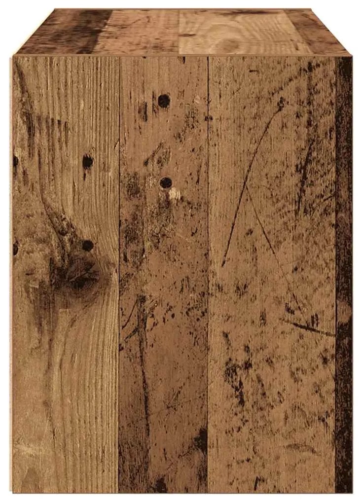 antik fa színű szerelt fa szekrény 2 fiókkal 60 x 31 x 40 cm