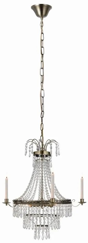 Markslöjd 105157 - Kristálycsillár láncon MARIELUND 3xE14/40W/230V sárgaréz