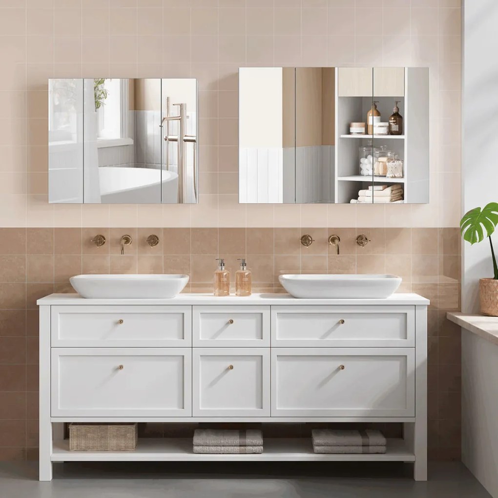 Zrcadlo, mdf, bílá, AZR-E1132 WT