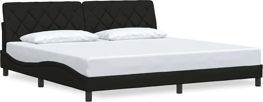 vidaXL fekete szövet ágykeret matrac nélkül 200 x 200 cm