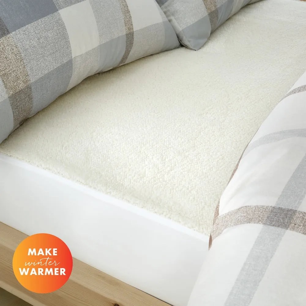 Krémszínű mikroplüss lepedő 150x200 cm – Catherine Lansfield