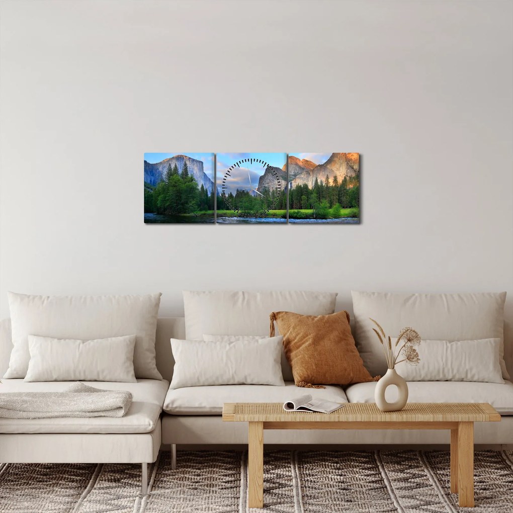 Egy vad hegyi táj képe (órával) (90x30 cm)