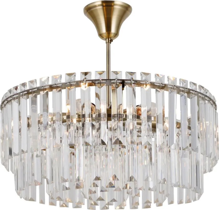 ITALUX PND-22320-6-ABR BUENA Kristály Függesztett Lámpa Antik Bronz, Átlátszó E14 IP20