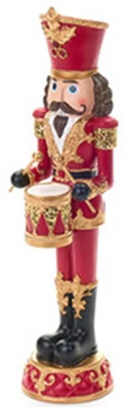 Nagy Diótörő dobos karácsonyi figura LED-es 35 cm