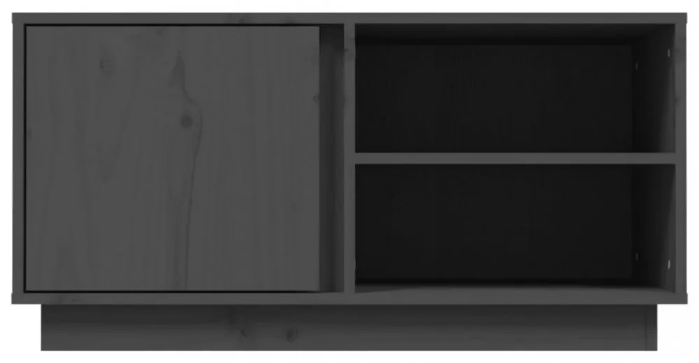 szürke tömör fenyőfa TV-szekrény 80 x 35 x 40,5 cm