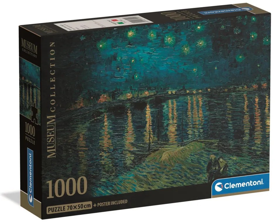 Művészet Starry Night Over the Rhône 1000 db-os Compact puzzle Clementoni