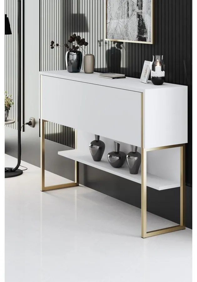 Komód Luxe - Gold, White