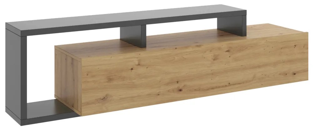 KRAME TV asztal, 165x46,8x40, grafit/nordic