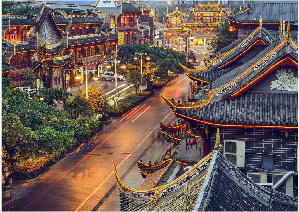 Kép - Qintai Road, Chengdu, Kína (70x50 cm)