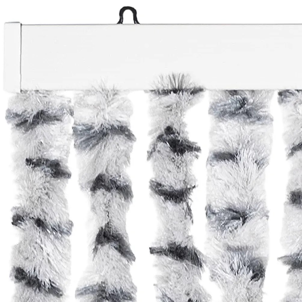 világosszürke és sötétszürke zsenília rovarfüggöny 100 x 200 cm