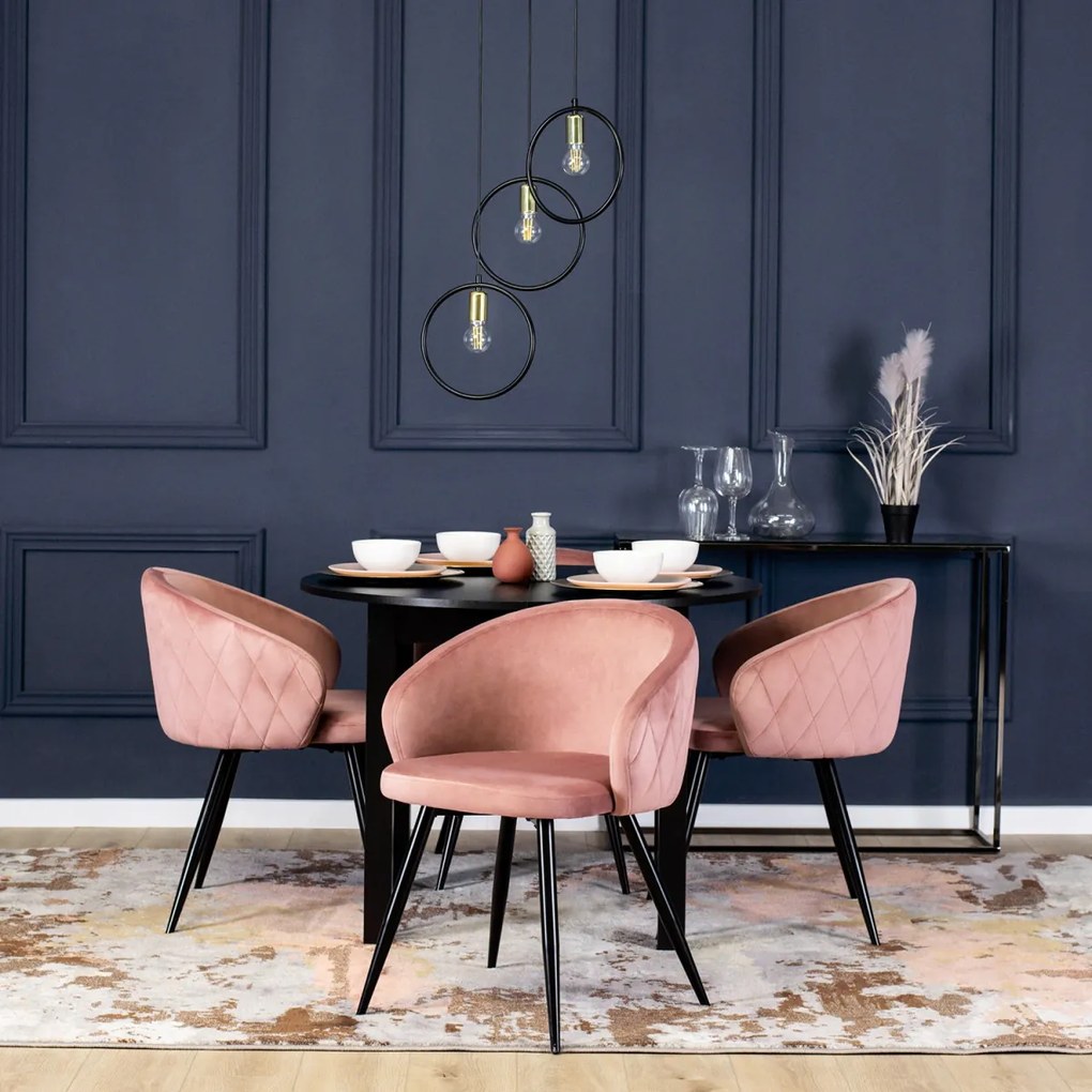 Elegáns Étkezőszék Rózsaszín Bársony Kárpittal. ADELE