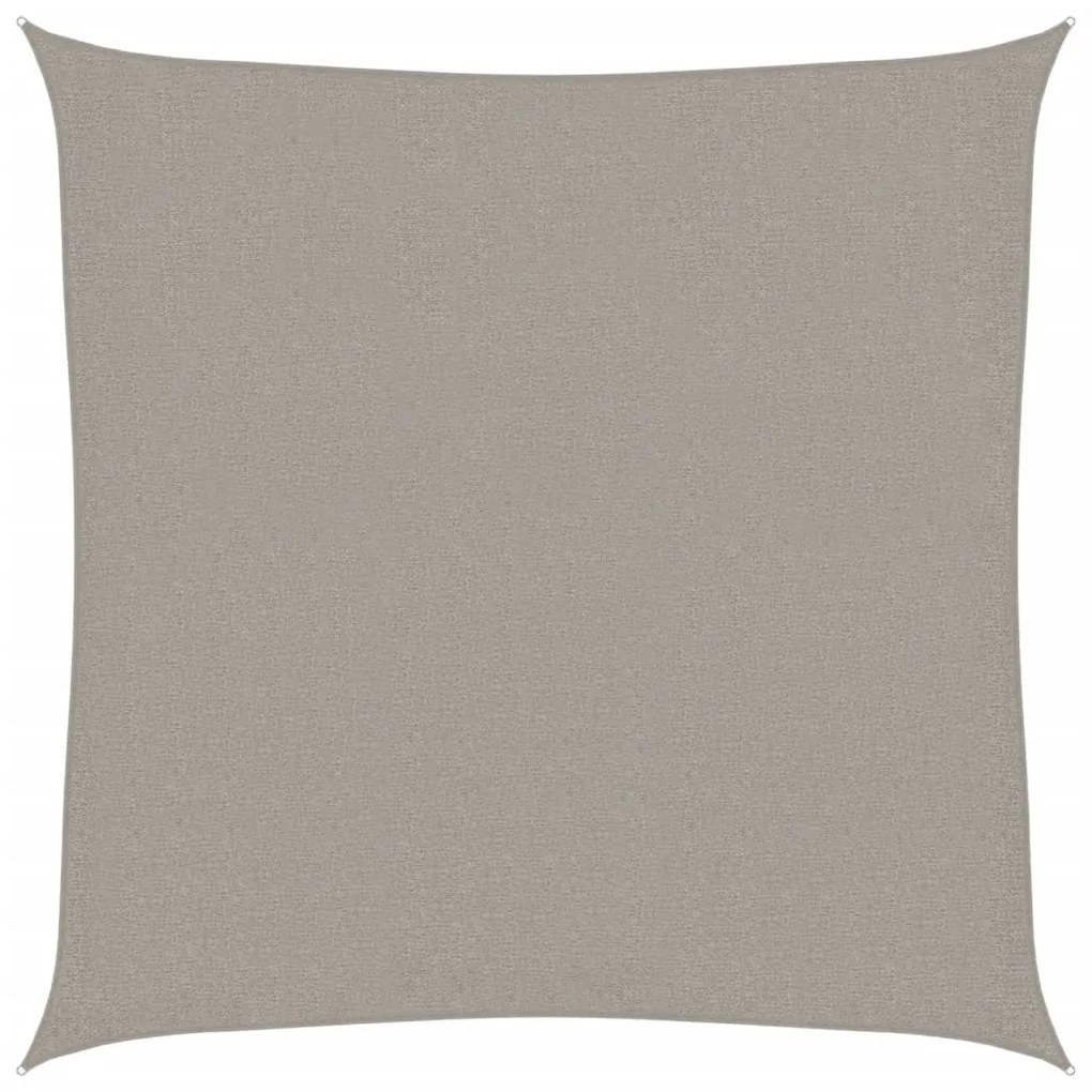 világosszürke HDPE négyszögű napvitorla 160 g/m² 3,6x3,6 m