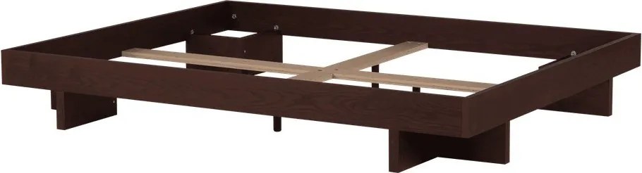 Barna MDF franciaágy ágytámla nélkül ágyráccsal 180x200 cm kőrisfa dekorral Kito – noo.ma
