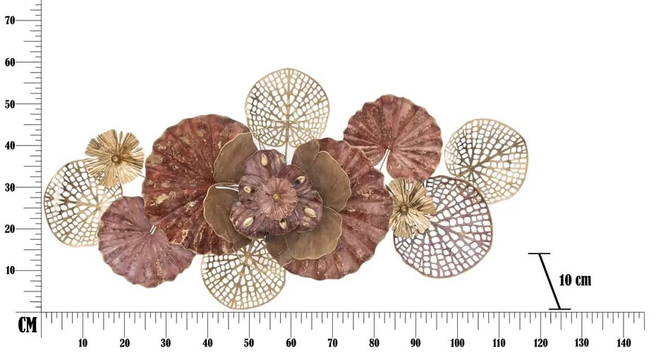 Flowery fali fémdekoráció, 118 x 58 cm - Mauro Ferretti