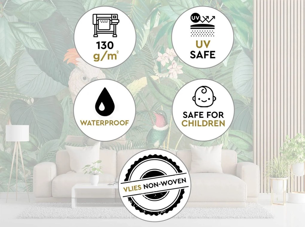 Gario Fotótapéta Papagájok a trópusokon - Andrea Haase Anyag: Vlies, Méret: 300 x 210 cm