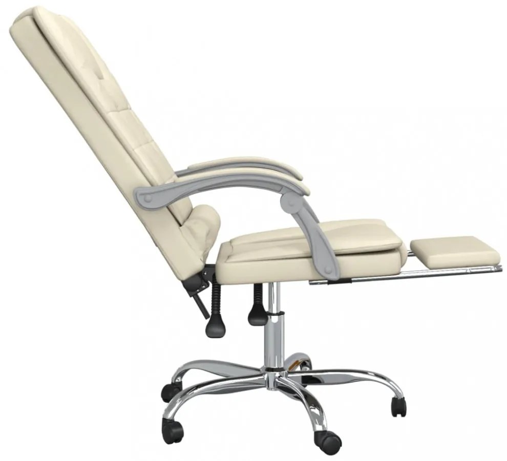vidaXL krémszínű műbőr dönthető masszázsfotel