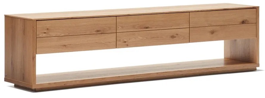 Natúr színű TV-állvány tölgyfa dekorral 200x51 cm Alguema – Kave Home