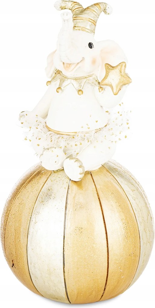 Karácsonyi figura Elefánt figura Cirkuszi elefánt a labdán persely dekoráció