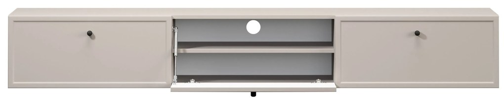 Lorini fali TV-szekrény 200 cm fiókokkal - kasmír / fekete fogantyúk