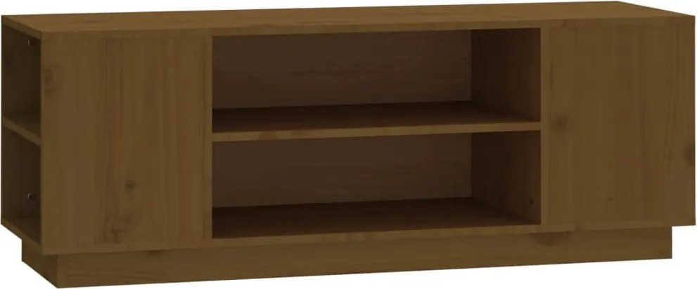 vidaXL mézbarna tömör fenyőfa TV-szekrény 110 x 35 x 40,5 cm