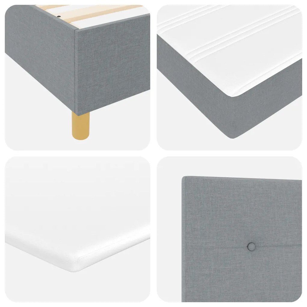 Boxspring Ágy Matrac Milyen Világosszürke 180x200 cm Szövet