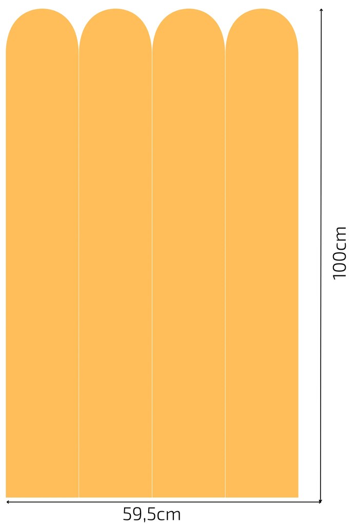 PIPPER. Textil öntapadó tapéta - Boltív - Sárga szín Méret: 100cm, Szín: Kombináció