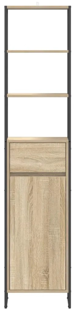 vidaXL Fürdőszoba Székény fiókkal Sonoma 40 x 30 x 180 cm Faanyag