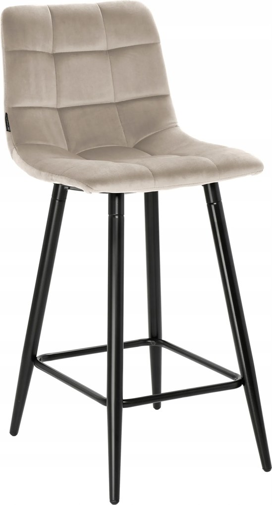 Hoker bárszék velúr bézs modern Tore 65cm