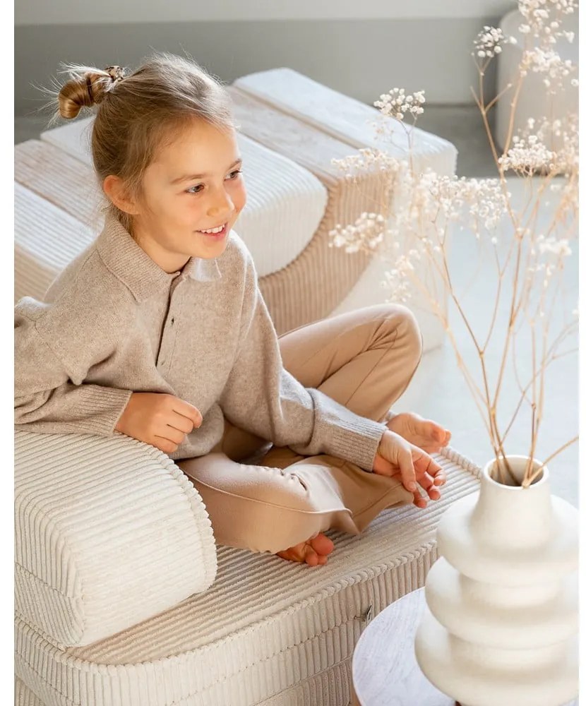 Krémszínű kordbársony gyerek fotel Flip – Wigiwama