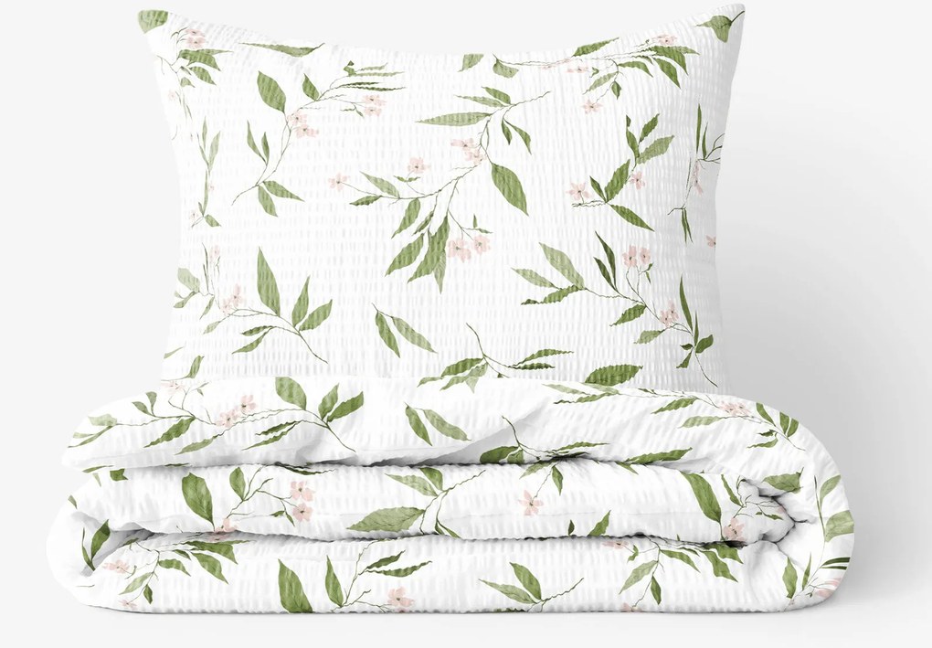 Goldea krepp ágyneműhuzat - jázmin virágmintás 140 x 200 és 70 x 90 cm