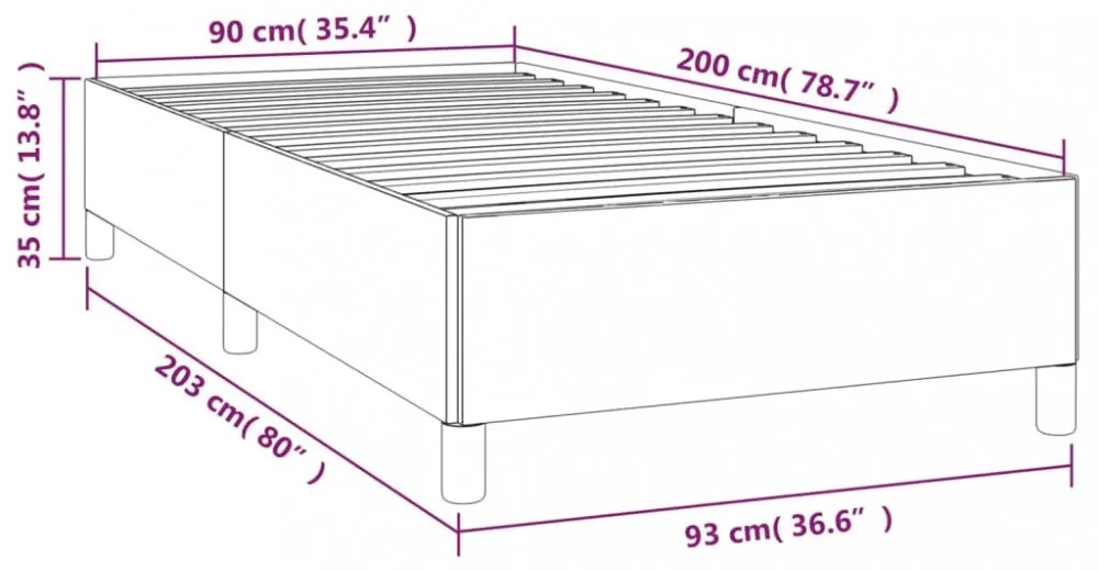világosszürke szövet ágykeret matrac nélkül 90x200 cm
