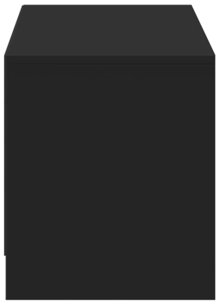 fekete szerelt fa TV-szekrény LED-ekkel 140 x 34 x 40 cm