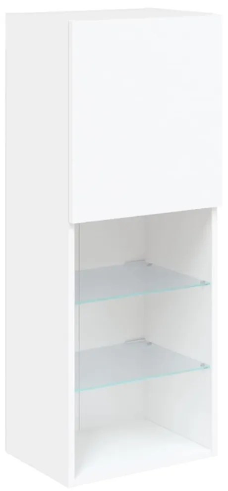 vidaXL 6 darab fehér szerelt fa fali TV-bútor LED-del