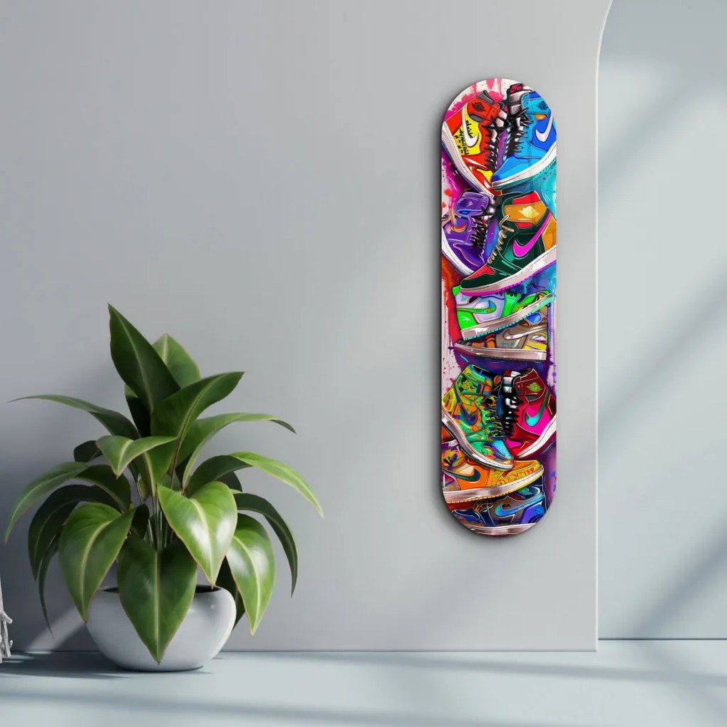 Colorful Sneakers edzett üvegkép, 20 x 80 cm
