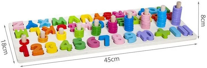 Wooden alphabet and numbers puzzle