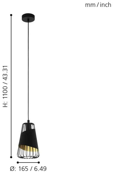 Eglo 49447 - Csillár zsinóron AUSTELL 1xE27/60W/230V