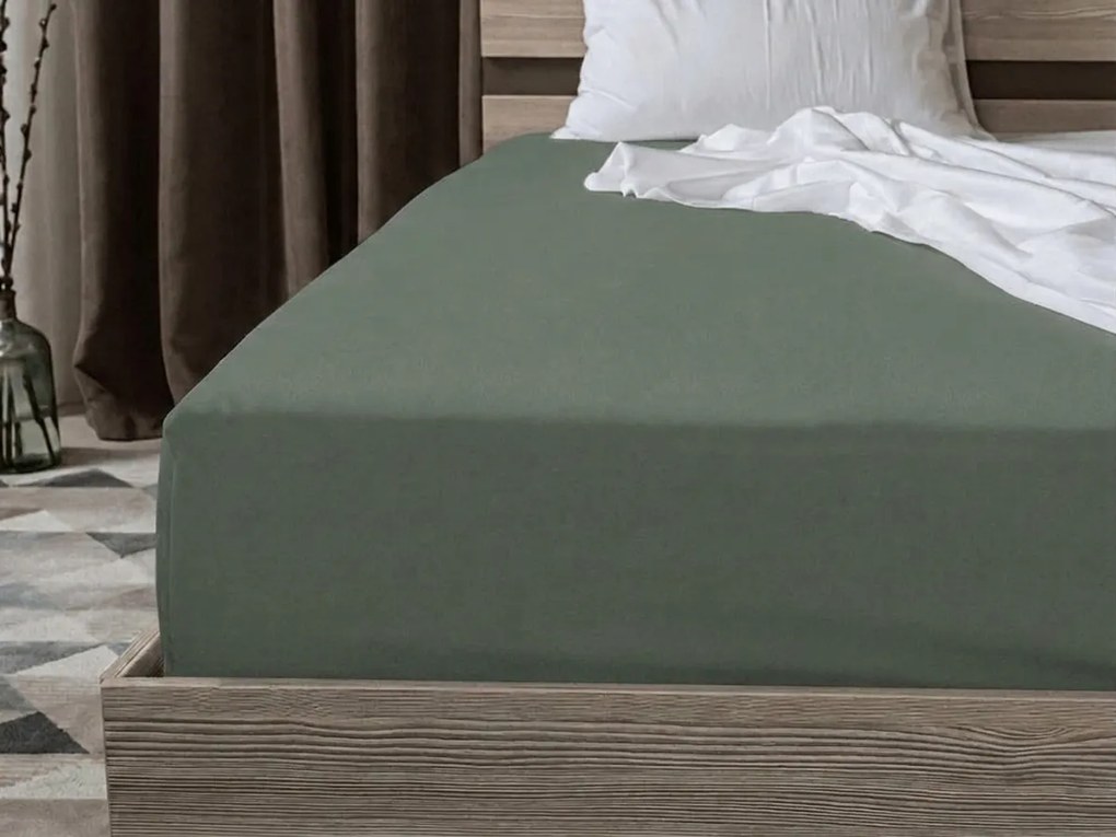 Pamut gumis lepedő STANDARD 90 x 200 cm szürkészöld