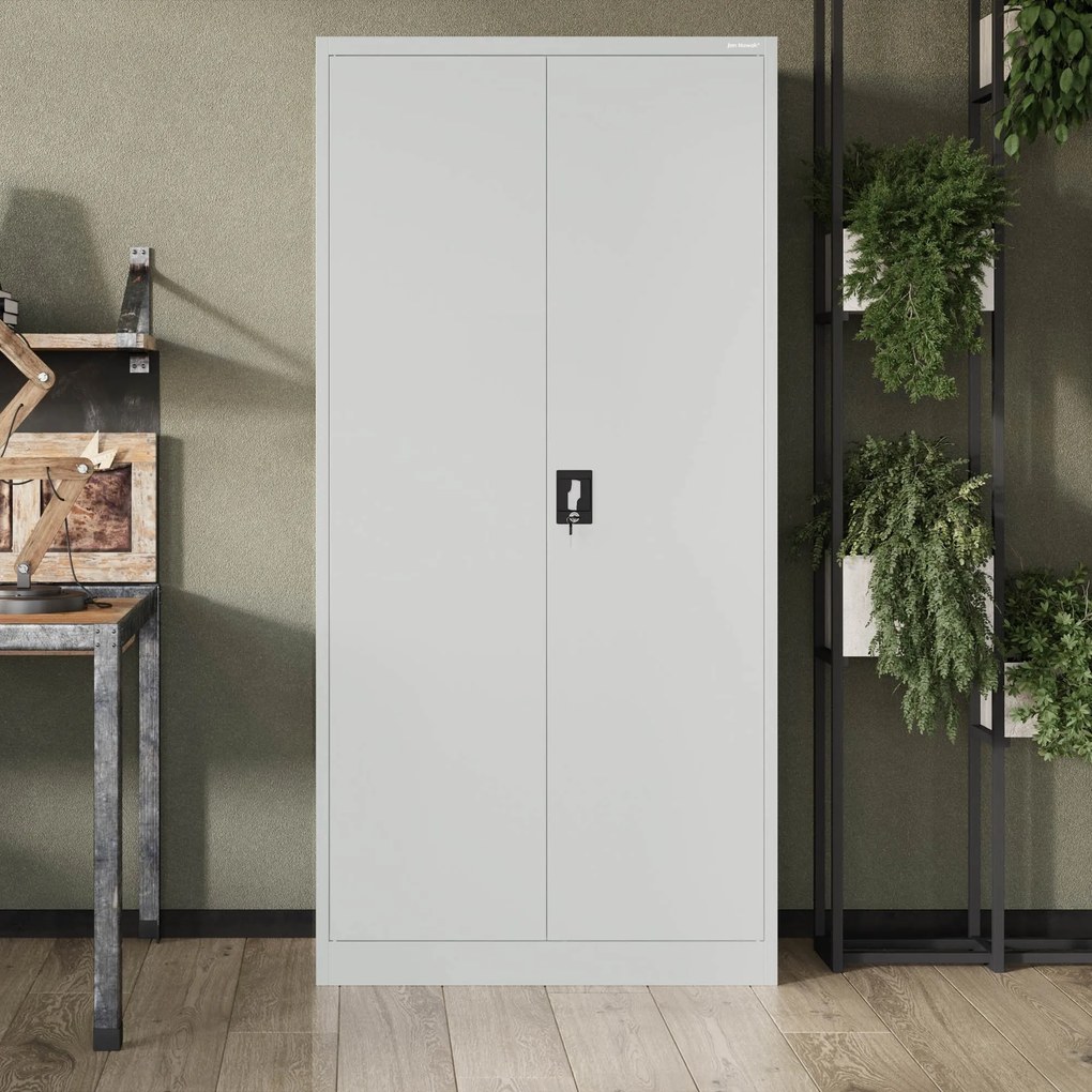 Fém iratszekrény JAN, 900 x 1850 x 400 mm, szürke