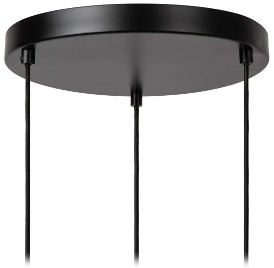 Lucide 45408/13/99 - Csillár zsinóron ILONA 3xE27/40W/230V fekete/bézs