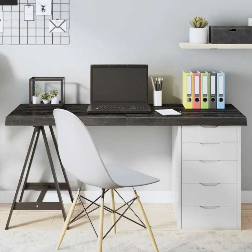 sötétbarna kezelt tömör tölgyfa asztallap 140x50x(2-6) cm