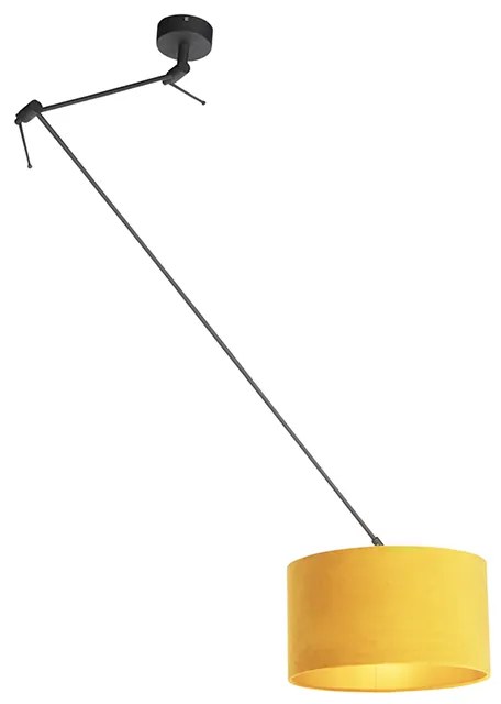 Függőlámpa fekete bársony árnyalattal okker arannyal 35 cm - Blitz