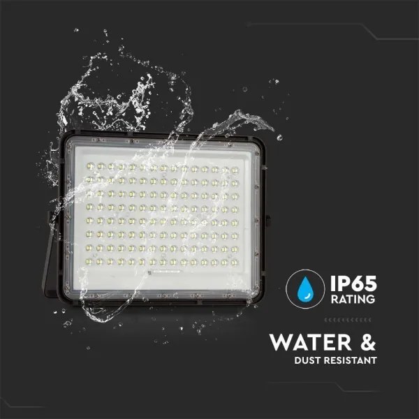 LED kültéri napelemes reflektor LED/20W/3,2V 6400K fekete + DO